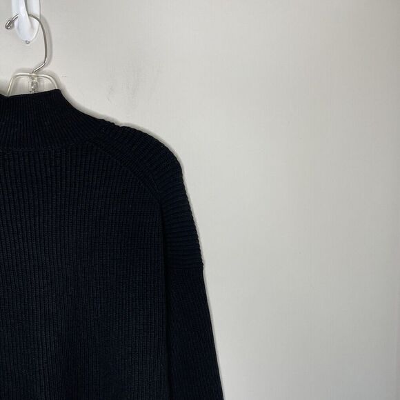 J.CREW Sweater Womens Medium Ribbed Turtleneck Pullover NEW Black BV348 - Picture 4 of 9